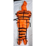 New unisex bondage shiny nylon winter overalls wet look down suit DS115PE000b customized
